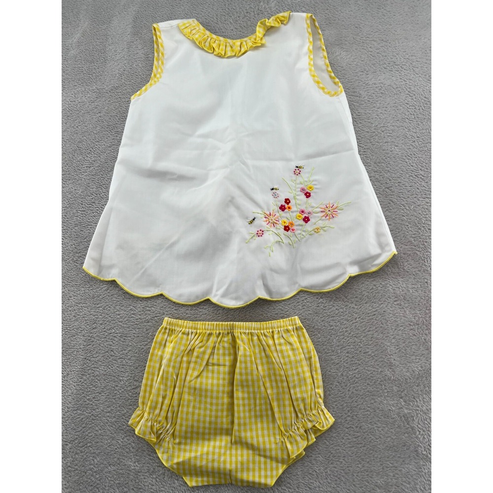 The Proper Peony Outfit Girls 4T Bessie Swing Top Bloomers White Yellow NWT